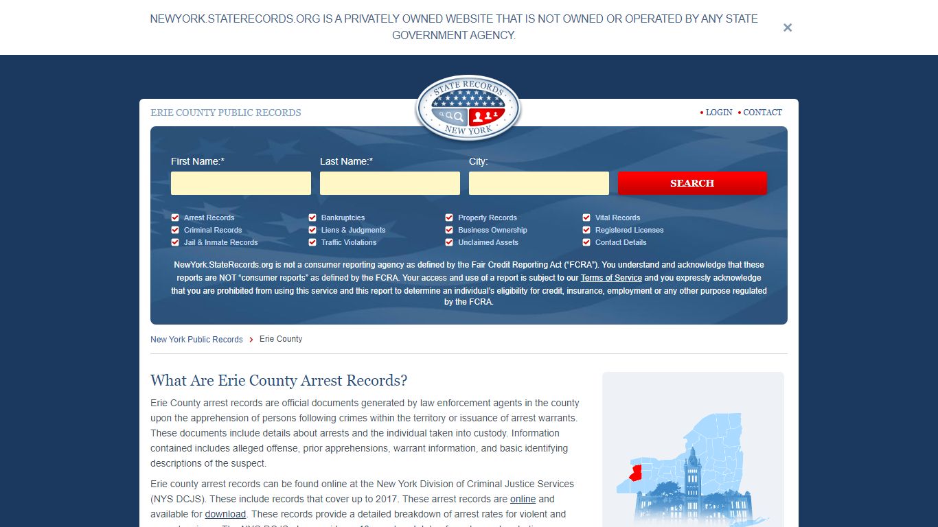 Erie County Arrest, Court, and Public Records | StateRecords.org