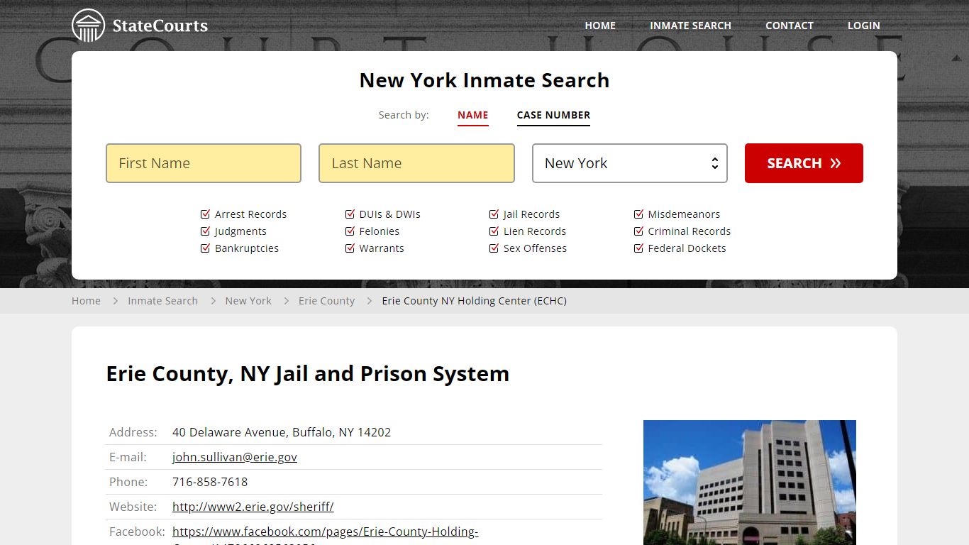 Erie County, NY Jail and Prison System - State Courts